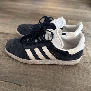 Adidas Gazelle Dark Blue and White Sneakers